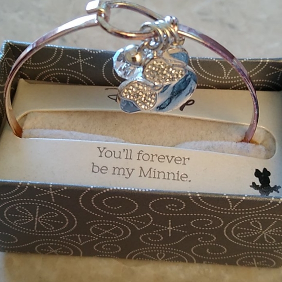 Silver-Plated Disney Minnie Mouse Icon Bangle - Picture 3 of 5